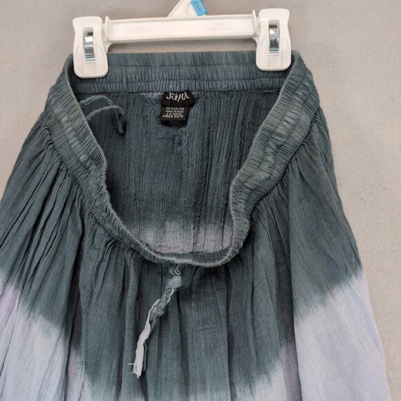 Jackpot Purple Gray Tie Dye Tiered Maxi Skirt One Size Elastic Waist Boho Whimsy - Picture 4 of 6